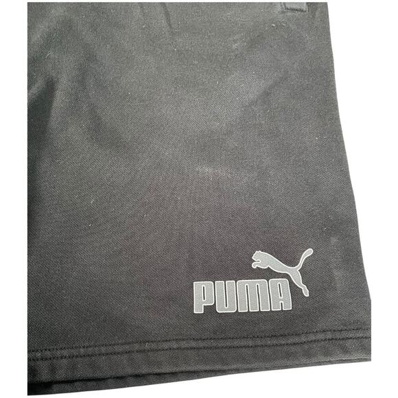 Puma Mens Sweat Shorts Black & Grey Size Medium Drawstring Waist Pockets Cozy - Picture 4 of 8